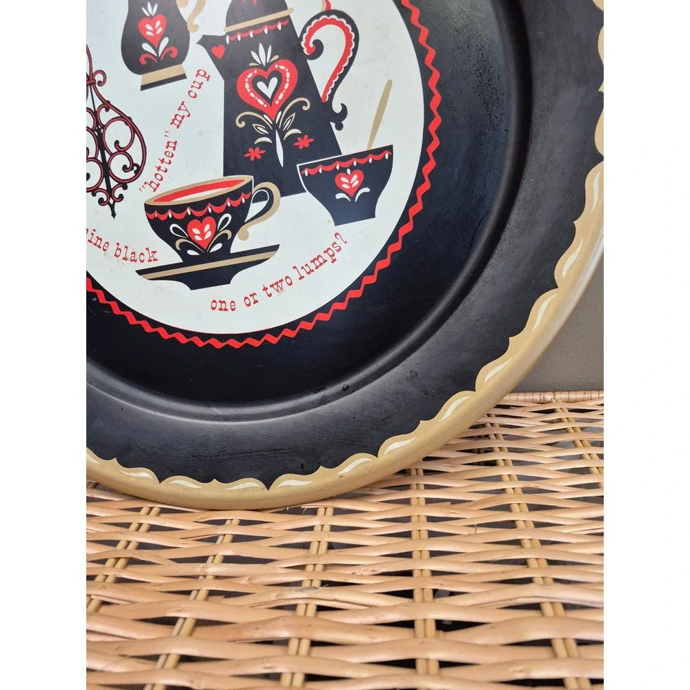Large Vintage Kaffee Klatch Metal Tray Mid Century Coffee Kitchen Wall Decor mcm